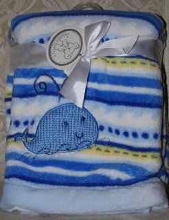 Koala Baby Blue Striped Whale Plush Baby Blanket  Nursery Bed Blankets  Baby