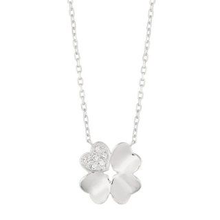 925 Sterling Silver CZ Clover Necklace Necklace Jewelry