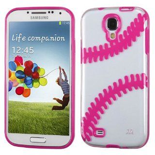 MYBAT Transparent Clear/Solid Hot Pink(Baseball) Gummy Cover for SAMSUNG Galaxy S 4 (I337/L720/M919/I545/R970/I9505/I9500) Cell Phones & Accessories
