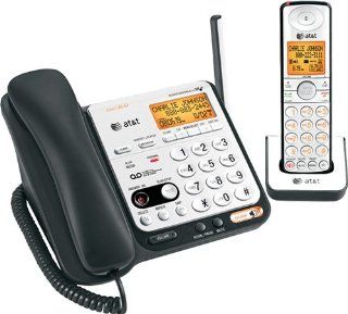 AT&T DECT 6.0 Black/Silver Digital Corded/Cordless Answering System (CL84109)  Corded Cordless Combination Telephones  Electronics
