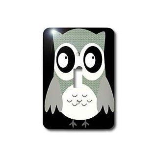 3dRose LLC lsp_61005_1 Cute Grey Pattern Owl Single Toggle Switch   Switch Plates  