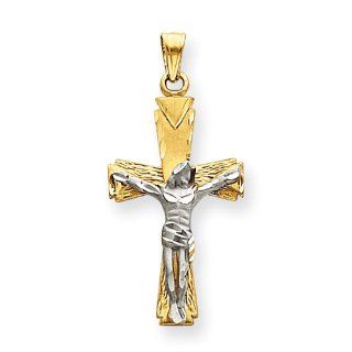 14k Two tone Crucifix Pendant Jewelry