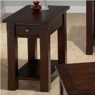 Jofran 951 7 Chairside Table With Drawer   Dark Rustic Prairie Finish   Coffee Tables
