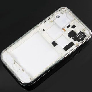 [Aftermarket Product] White+Silver Housing Faceplate Front Bezel Cover Case Panel Fascia Plate Frame+Middle Chassis+Back Battery Cover Door+Buzzer Loudspeaker Loud Speaker FOR Samsung GT i9000 i9000 Galaxy S Cell Phones & Accessories