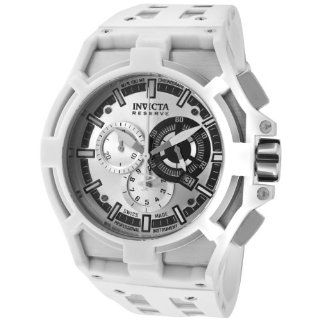 Invicta Men's 0632 Akula Reserve Chronograph Silver Dial White Polyurethane Watch at  Men's Watch store.