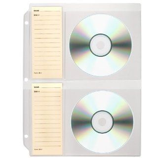 StoreSMART   Binder Page for 2 CDs & Cards   10 Pack   For 3 Ring Binders   Clear Plastic   R931FD 10  Office Storage Supplies 
