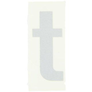 Brady 9706 T Reflective Vinyl (B 957), 3" White Reflective Reflective Quik Lite   Lower Case, Legend "T" (Package of 10) Industrial Warning Signs