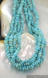 CASTLE DOME TURQUOISE NUGGET BEADS 3x7mm LIGHT SKY BLUE~ 