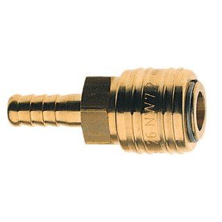FLUX 959 13 066 Hose Coupling, Brass, Spring Actuated, with .39" (DN 10) for Compressed Air Hose Industrial Hose Fittings