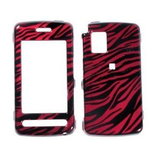 Samsung T959V/ Galaxy S  Transparent Black & Red Zebra Skin Hard Case, Cover, Snap On, Faceplate Cell Phones & Accessories