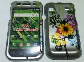 Samsung T959 I9000 Vibrant, Galaxy S Green, Yellow, flowers, Butterfly Beautiful Hard Plastic Snap/ Faceplate, 