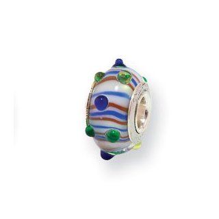 Sterling Silver Reflections Kids Blue Murano Glass Bead QRS959 Jewelry