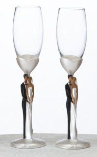 Lillian Rose Item LRG960 A African American Couple Toasting Glasses Champagne Flutes Kitchen & Dining