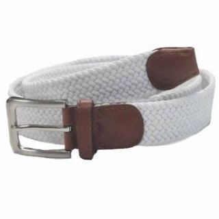 Luxury Divas White Gunmetal Buckle Leather Tip Braided Belt Size Large Apparel Belts