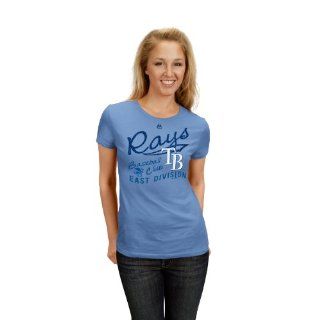 MLB Tampa Bay Rays Coastal Blue Short Sleeve Crew Neck Tee (Large)  Sports Fan T Shirts  Clothing