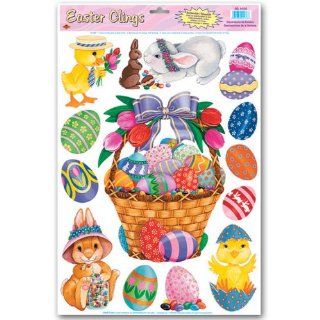 Beistle 44130 Easter Basket and Friends Clings Sheet for Parties, 12 by 17 Inch Kitchen & Dining