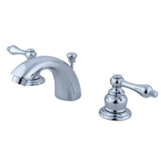 Kingston Brass KB941AL+ Victorian Mini Widespread Lavatory Faucet with Metal lever handle, Polished Chrome   Touch On Bathroom Sink Faucets  