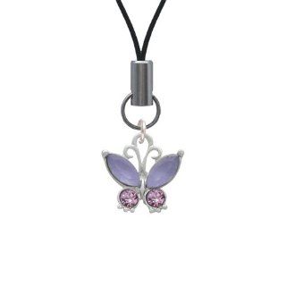 Butterfly with Frosted Purple Resin Wings Cell Phone Charm Cell Phones & Accessories