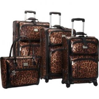 Adrienne Vittadini Buckingham 4 Piece Spinner Luggage Set (Brown) Clothing
