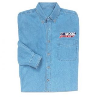 Checkered Flag Men's NASCAR Long Sleeve Denim Shirt at  Mens Clothing store
