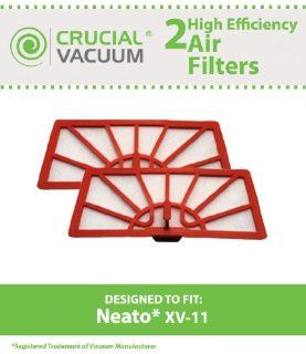 2 Neato Vacuum XV 11 Filters Fits Neato XV 11 XV11 All Floor Robotic Vacuum Cleaner System; Compare to Neato Filter Part # 945 0004 (9450004); Designed & Engineered by Crucial Vacuum   Household Vacuum Filters Upright
