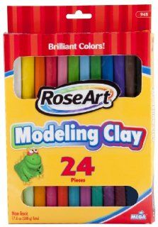 RoseArt Modeling Clay, 24 Pieces, Assorted Colors, Packaging May Vary (945VA 18)  Modeling Compounds 