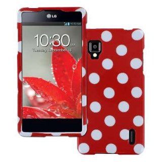 Empire Hard Cover Case for Sprint LG Optimus G LS970 / E975   Red White Polka Dot Cell Phones & Accessories