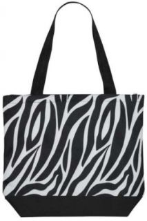 Ladies Two Tone Fashion Printed Summer Essential Tote Purse (Zebra) Clothing