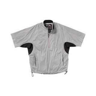 Sun Mountain Rainflex Lightweight S/s Waterproof 1/2 Zip Pullover (Lg, titanium / black)  Golf Jackets  Clothing