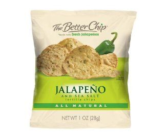 The Better Chip Tortilla Chips, Jalapeno and Sea Salt, 1 oz. Bags, 40 Count  Grocery & Gourmet Food