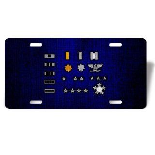 License Plate with U.S. Army officer and warrant officer rank insignia  