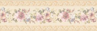 Brewster Mirage 972B06207 Simply Satin V Floral Trail Wall Border, 7.625 Inch by 180 Inch   Wallpaper Borders  