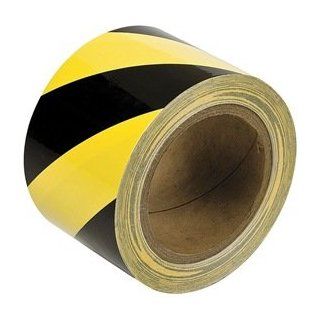 Striped Aisle Marking Tape (B 950; Black and Yellow; (black & yellow diagonal stripes)) [PRICE is per ROLL] Adhesive Tapes