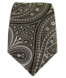 100% Silk Woven Charcoal Empire Paisley 2 1/2" Skinny Tie at  Mens Clothing store