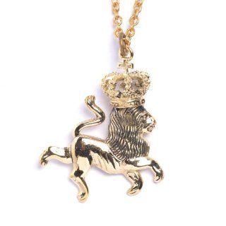 Vintage lion crown leo gold long chain key necklace pendant by 81stgeneration 81stgeneration Jewelry