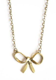 Ribbon Bow Necklace Vintage Gold Tone Tie Charm Pendant NC02 Fashion Jewelry Jewelry