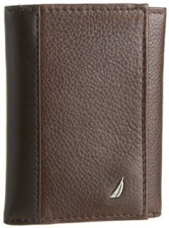 Nautica Men's Milled Trifold Wallet, Brown, One Size at  Mens Clothing store