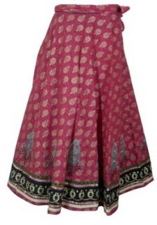 ClothesCraft Designer Wrap Around Long Skirt Indian Cotton Dresses for Girls  Length 39 inches, Waist Free Size Wrap on ( Max 39 inches )
