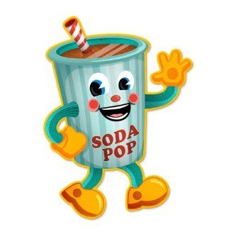 Soda Pop Soft Drink Cartoon Waving Vintage Metal Sign 15 X 21 Steel Not Tin   Decorative Signs