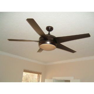 Emerson CF955BS Midway Eco Energy Star Indoor Ceiling Fan, 54 Inch Blade Span, Brushed Steel Finish, Midnight Bordeaux Blades and Opal Matte Glass   Ceiling Fan Dc Motor  