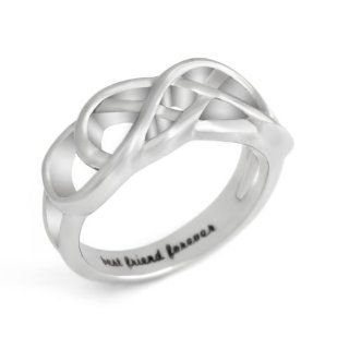 Friends Infinity Ring, Promise Ring Double Infinity Symbol Ring "Best Friend Forever" Engraved on Inside Jewelry