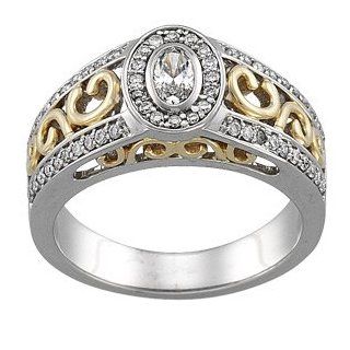 1/3 ct tw Filigree Diamond Semi Set Engagement Ring Jewelry