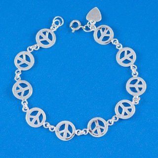Peace Sign Bracelet  7" Jewelry