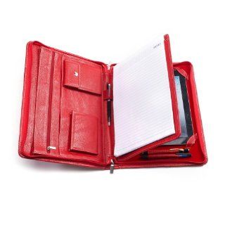 Full Grain Cowhide Leather Portfolio Case for iPad, Red Computers & Accessories