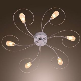 Modern/Comtemporary 6   Light Artistic Ceiling Light Chandeliers Flush Moun Fit for Living Room, Bedroom, Dining Room   Close To Ceiling Light Fixtures  