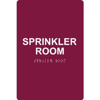 ADA Sprinkler Room Braille Sign RRE 985 WHTonBRG Wayfinding  Business And Store Signs 