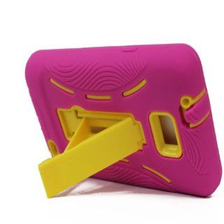 For Samsung Galaxy S II Galaxy SII Galaxy S2 Straight Talk Net10 SGH S959G S959G Hybrid Hard Rubber Case Pink Yellow with Stand 