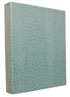 Aurora GB PROformance Binder, 1 Inch Round Ring, 8 1/2 x 11 Inch Size, Turquoise, Croc Embossed, Recyclable, Made in USA (AUA80150) 