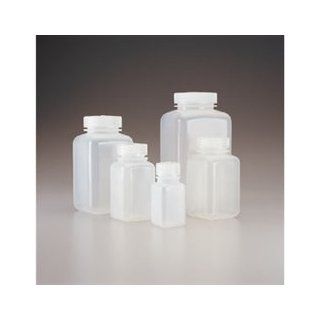 32 oz (960 mL) Wide Mouth Square Polypropylene Bottles, Screw Cap 63 415, case/50 Science Lab Media Bottles