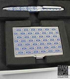 FTD Flowers Jewelry Frank Lloyd Wright Card Case and Pen  Rollerball Pens 